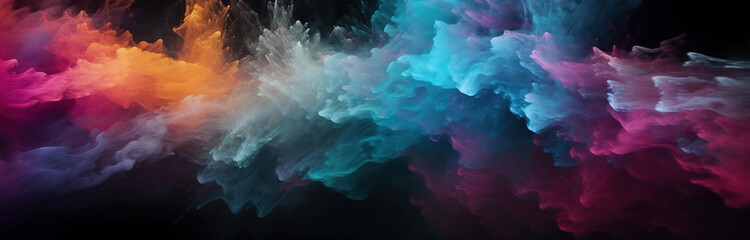 Obraz premium colorful_powder_smoke_on_black_background