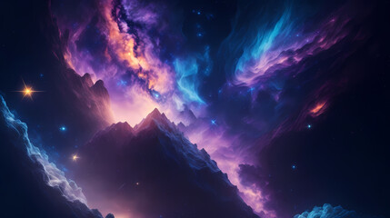 Captivating Celestial Elements and Deep Cosmic Colors