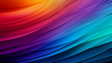 Naklejka premium Rainbow Colorful Stripes. Colored waves background. Generative Ai