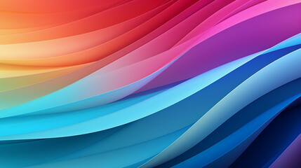 Obraz premium Rainbow Colorful Stripes. Colored waves background. Generative Ai