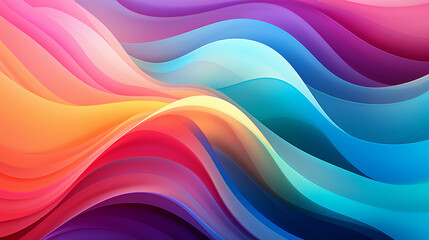 Fototapeta premium Rainbow Colorful Stripes. Colored waves background. Generative Ai