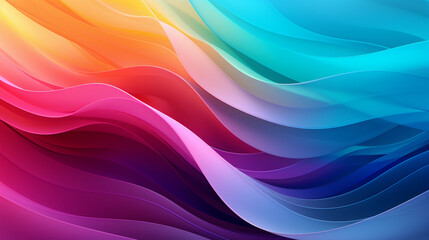 Fototapeta premium Rainbow Colorful Stripes. Colored waves background. Generative Ai