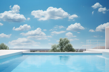 Obraz premium Modern Infinity Pool with Ocean View