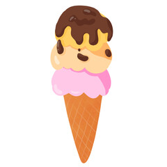 ice cream cone on top chocolate 