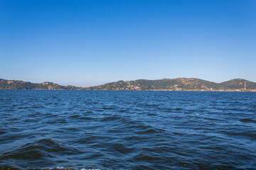 coast of the lake Lagoa da Conceicao in the city of Florianopolis Brazil