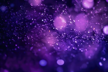 abstract purple bokeh background with glitter defocused lights and stars. Generative AI.