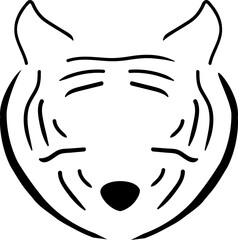 Tiger line art doodle