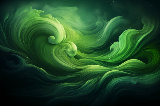 Magical green solid background. AI generative