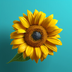 3D illustration of sunflower shape