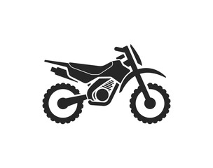 simple motocross dirtbike silhouette icon - obrazy, fototapety, plakaty