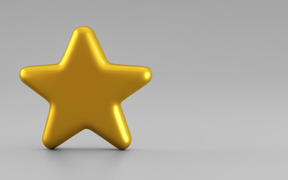 Golden star icon or symbol ranking or rating review sign illustration 3D rendering  MADE OF AI