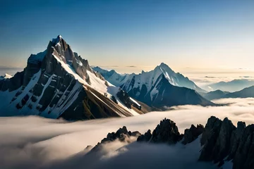 Photo sur Plexiglas Everest sunset in the mountains