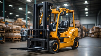 forklift in warehouse, ai generative