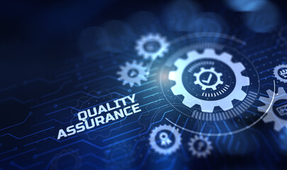 Quality assurance certification standards business technology concept.