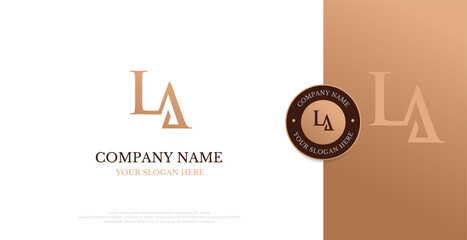Initial LA Logo Design Vector 