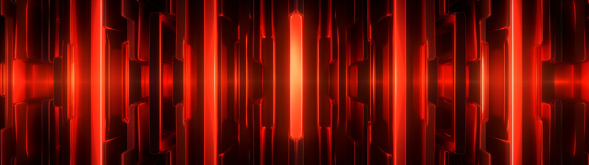 Abstract futuristic banner with red neon glow. Modern backdrop,background, screensaver. Generative AI