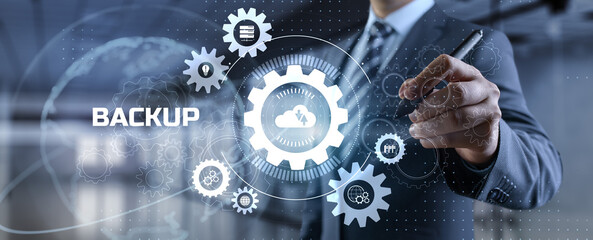 Backup Disaster recovery data protection technology concept.