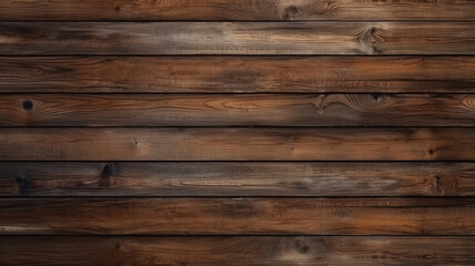Brown rustic planks wood wall texture background with rustic charm and natural grain pattern. Generative ai.