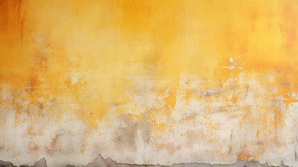 Fototapeta premium Old yellow concrete wall background, Vintage grunge texture of weathered. Generative ai.