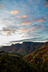 Autumn sunrise in Puigsacalm peak, La Garrotxa, Spain