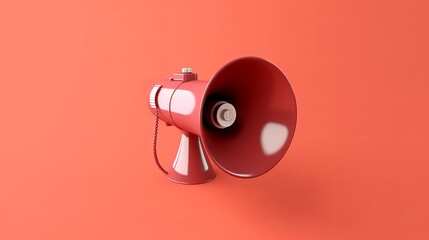 Illustration of a red megaphone on a red background