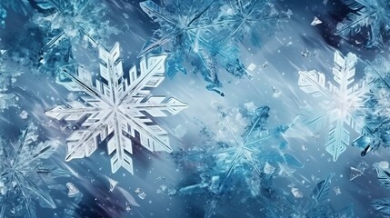 Illustration of a snowflake on a vibrant blue background