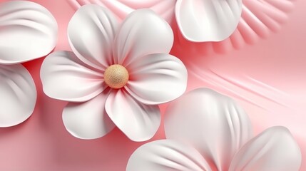 Illustration of a pink background with white flowers on it