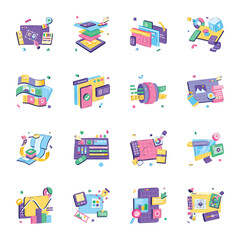 Pack of Graphic Designing Flat Illustrations 

