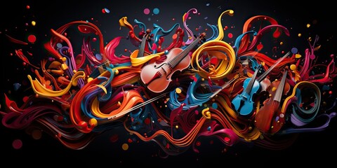 AI Generated. AI Generative. Music rhythm audio abstract geometric background design decoration texture. Graphic Art