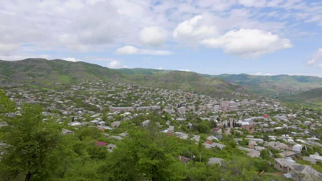 Beautiful town in the green mountains