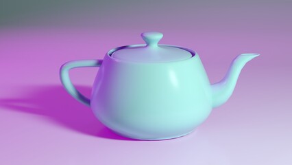 Side View Of Tea Pot 3D Rendered