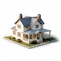 A miniature 3d model of a building