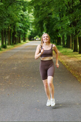 Woman running in the park