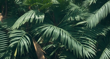 green palm leaves. ai generation