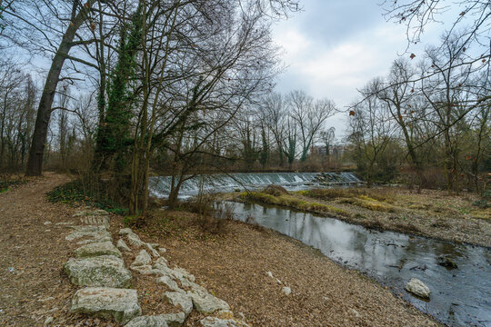 Lambro River, and trees in the Monza Park