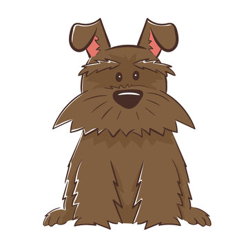 recommend clip art: Funny cartoon dog breed purebred small scotch terrier in flat style.