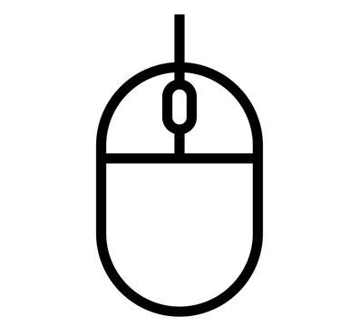 Mouse icon. Black line computer mouse symbol.