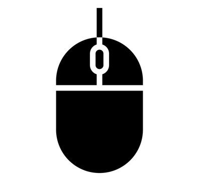 Mouse icon. Flat Black computer mouse symbol.