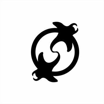 recommend clip art: Vector logo design of two stingrays forming letter S.