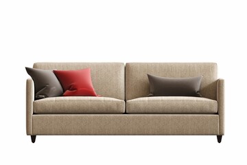 sofa isolated on white background, interior furniture, 3D illustration, cg render