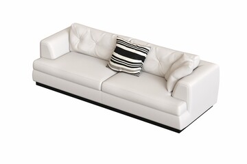 sofa isolated on white background, interior furniture, 3D illustration, cg render