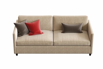sofa isolated on white background, interior furniture, 3D illustration, cg render