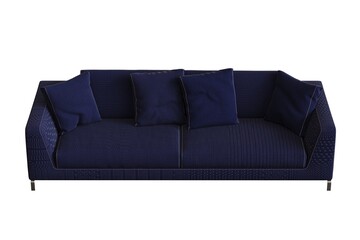 sofa isolated on white background, interior furniture, 3D illustration, cg render