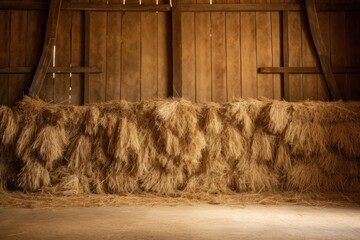 ai generated Photography of a Rustic barn and straw background