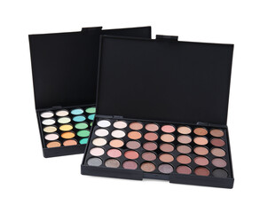 Beautiful eye shadow palettes isolated on white