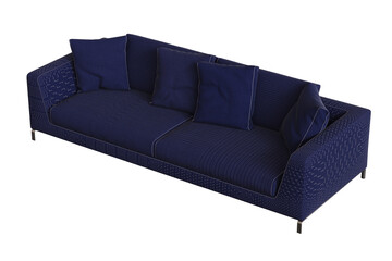 sofa isolate on a transparent background, interior furniture, 3D illustration, cg render