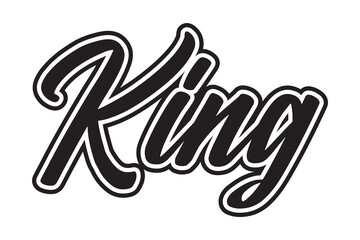 King. Hand drawn lettering. Vector illustration.