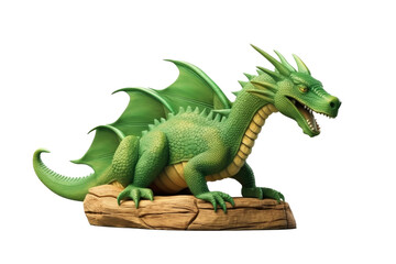 Fototapeta premium Green dragon on a transparent background