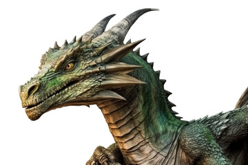 Fototapeta premium Green dragon on a transparent background