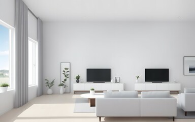 Fototapeta na wymiar modern living room, generative ai